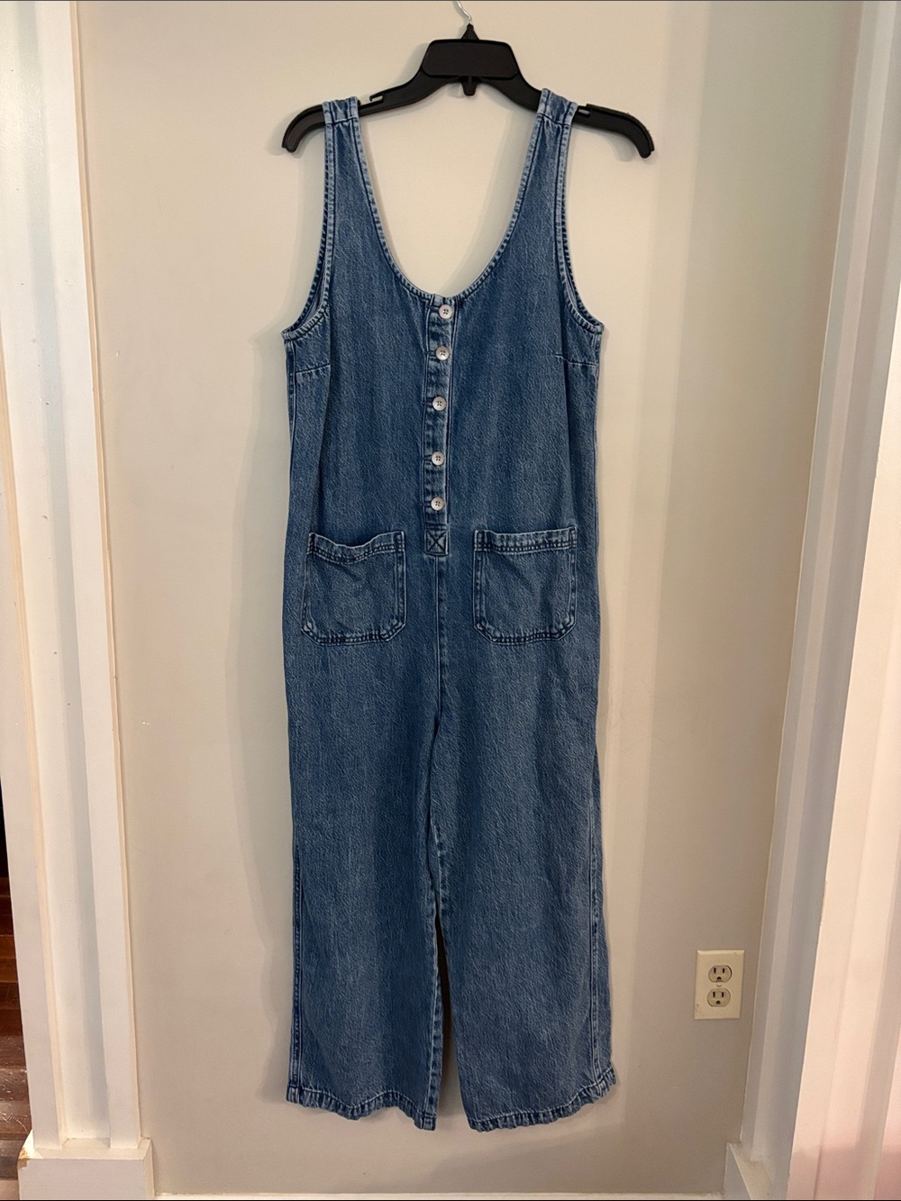 Happily Grey Light Blue Denim Jumpsuit - Size M